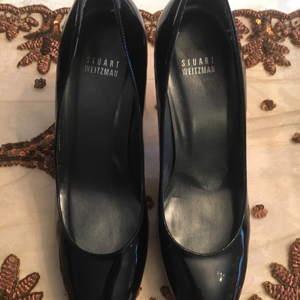 Stuart Weitzman Black Patent Platform Pumps